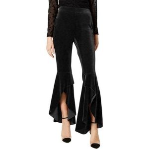 INC Glam Black Flair Leg Velveteen Pants